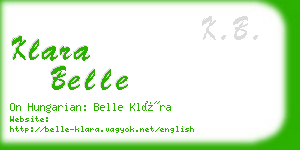 klara belle business card